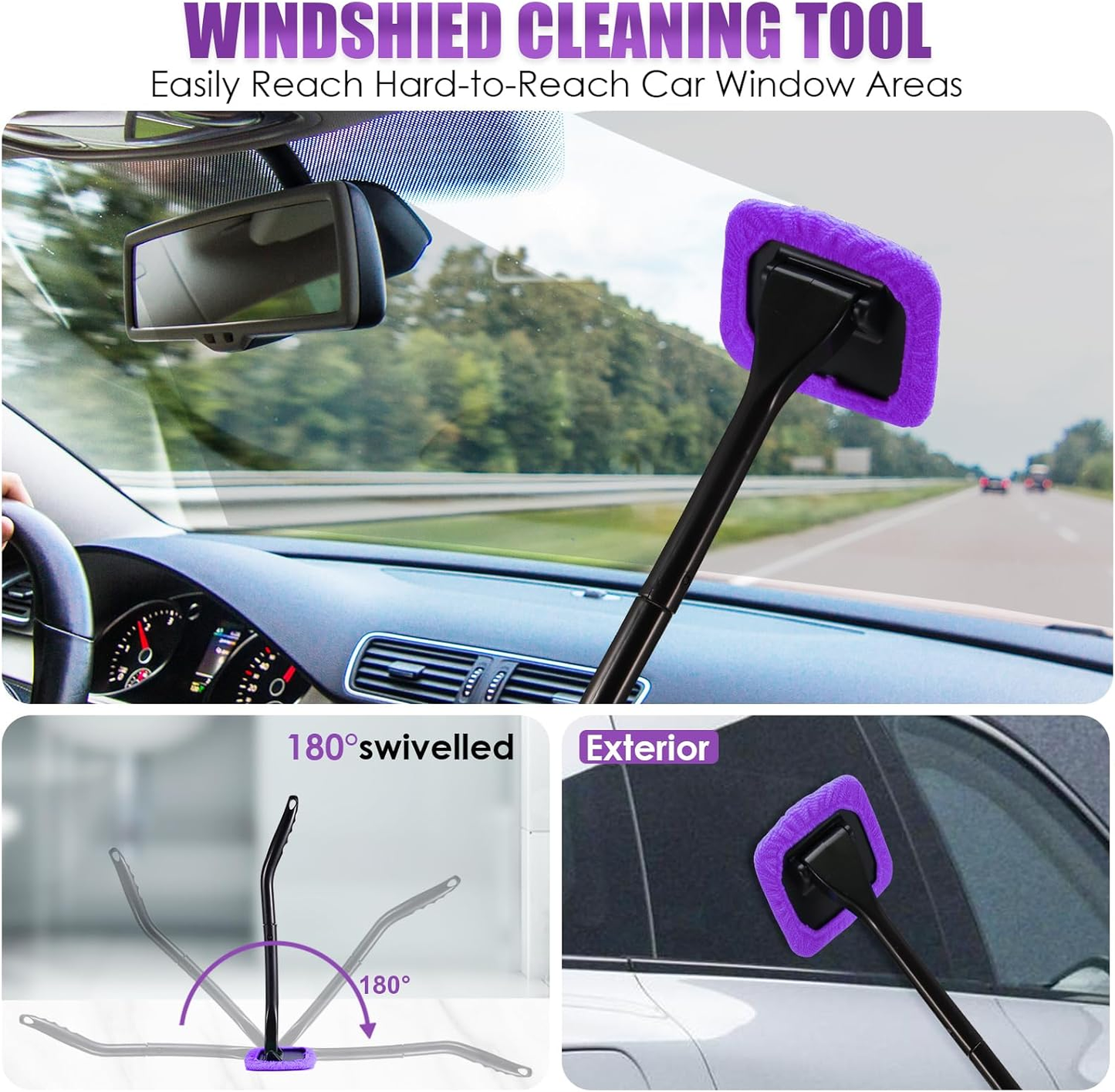 17 PCS Purple Car Cleaning Kit with Vacuum & Detailing Tools