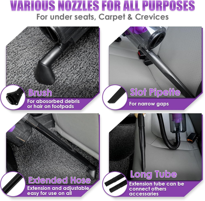 17 PCS Purple Car Cleaning Kit with Vacuum & Detailing Tools