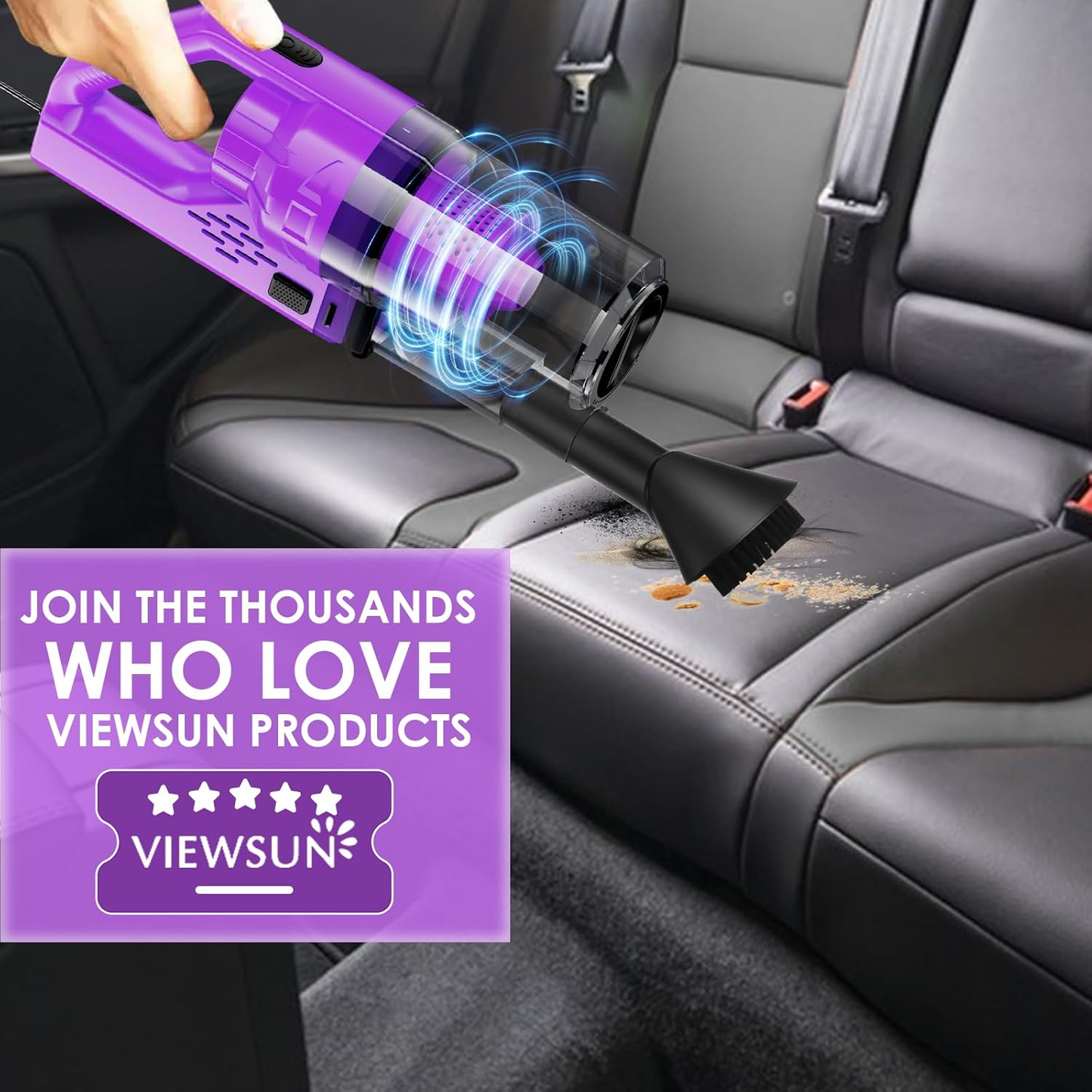 17 PCS Purple Car Cleaning Kit with Vacuum & Detailing Tools